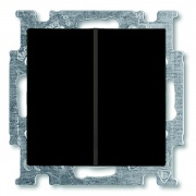 Переключатель двухклавишный ABB Basic 55 цвет черный (2006/6/6 UC-95)