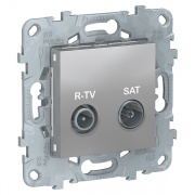 Розетка R-TV/SAT оконечная SE Unica NEW, алюминий