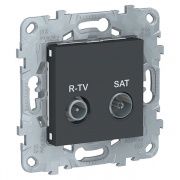 Розетка R-TV/SAT одиночная SE Unica NEW, антрацит