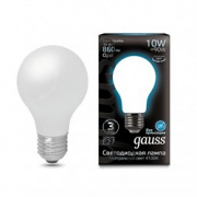 Лампа Gauss Filament А60 10W 860lm 4100К Е27 milky LED 1/10/40