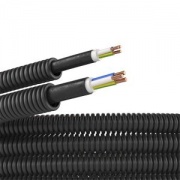 Гофра ПНД DKC 16мм черная с кабелем ВВГнг(А)-LS 3х1,5 РЭК ГОСТ (50м)