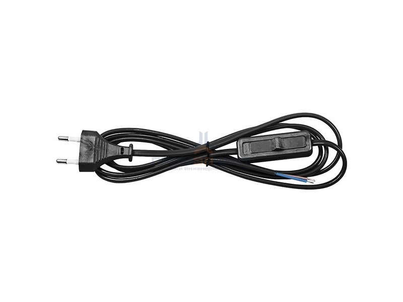 Сетевой шнур KF-HK-1 230V 1.9м (с выключателем) черный