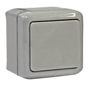 Переключатель IP44 Legrand Quteo серый