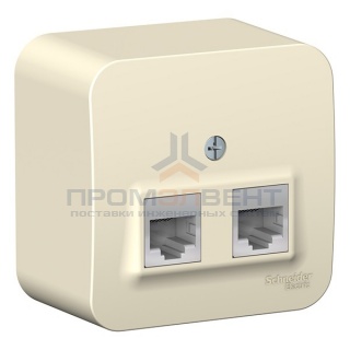 Розетка двойная RJ45 + RJ11 Blanca Schneider Electric молочная изол.пластина