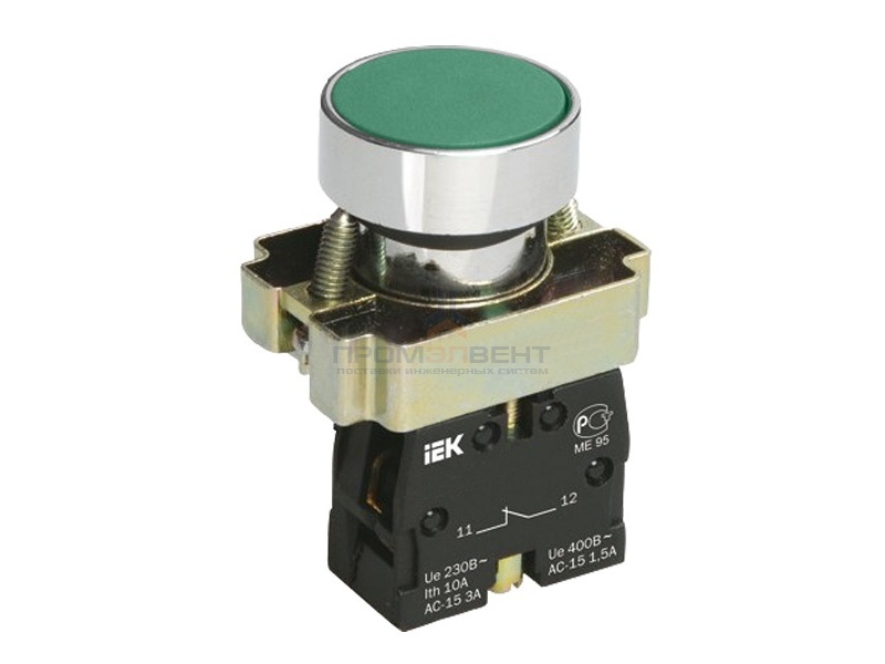 Кнопка управления LAY5-BA31 без подсветки зеленая 1з ИЭК